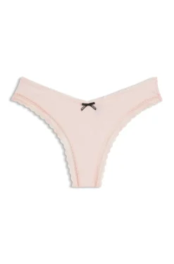 String aus elastischer Mikrofaser mit Spitzenbesatz