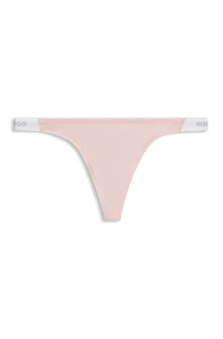 String aus Stretch-Baumwolle mit Logo-Bund