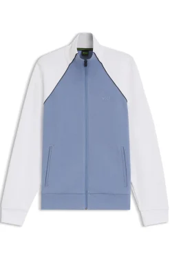 Sweatshirt aus Baumwoll-Mix mit kontrastfarbenen Paspeln