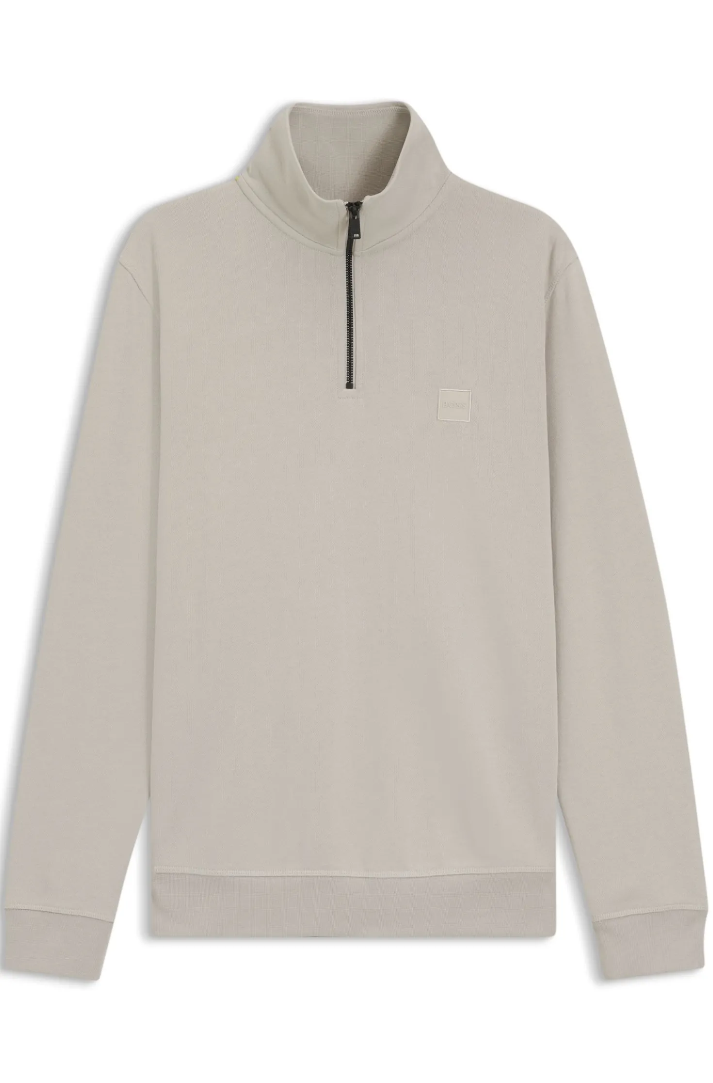 Sweatshirt aus Baumwoll-Terry mit Troyerkragen