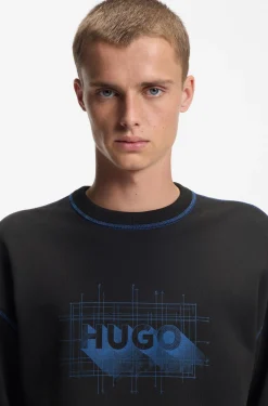 Sweatshirt aus Baumwoll-Terry mit Logo und kontrastfarbenen Nähten