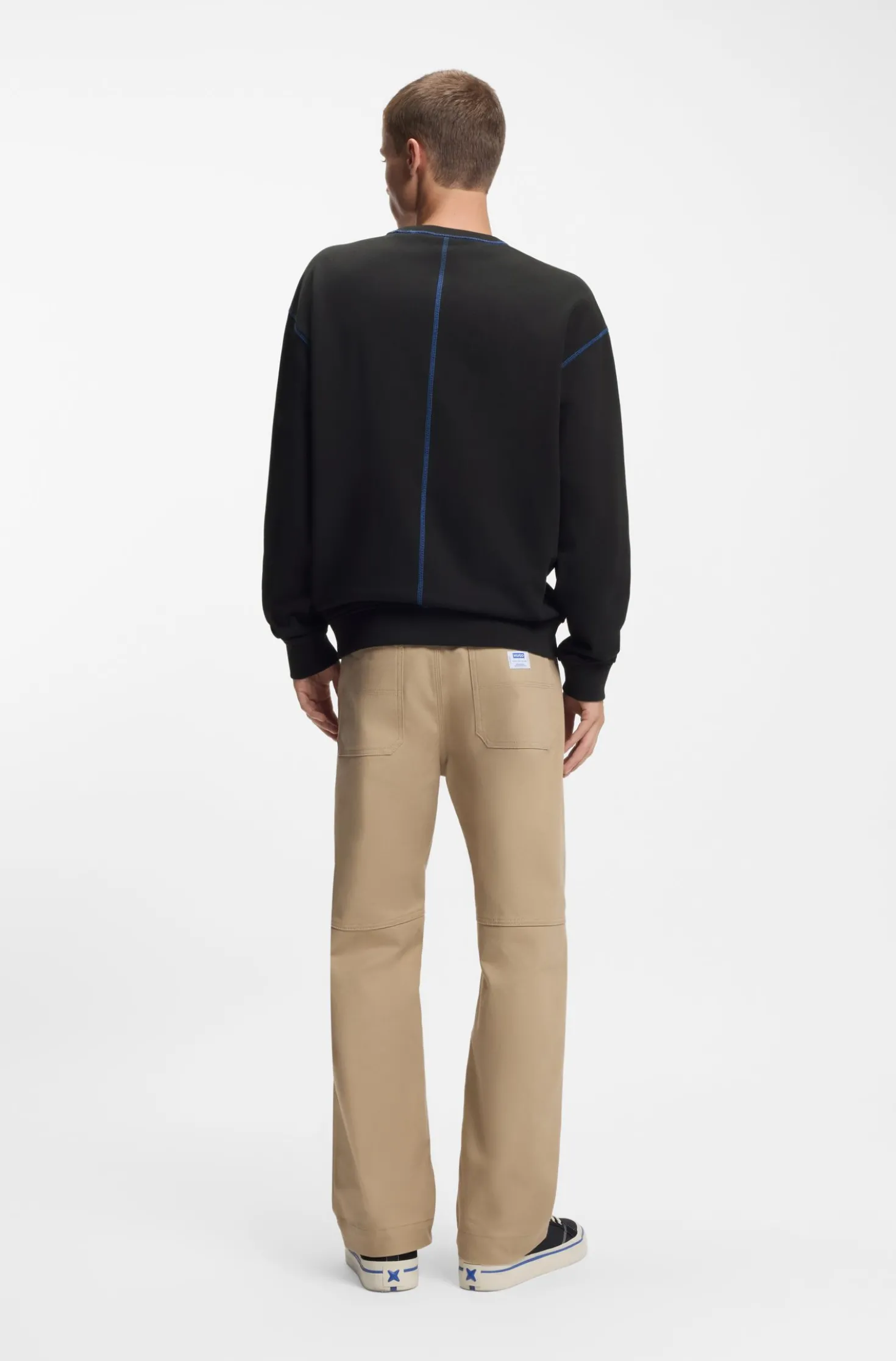 Sweatshirt aus Baumwoll-Terry mit Logo und kontrastfarbenen Nähten