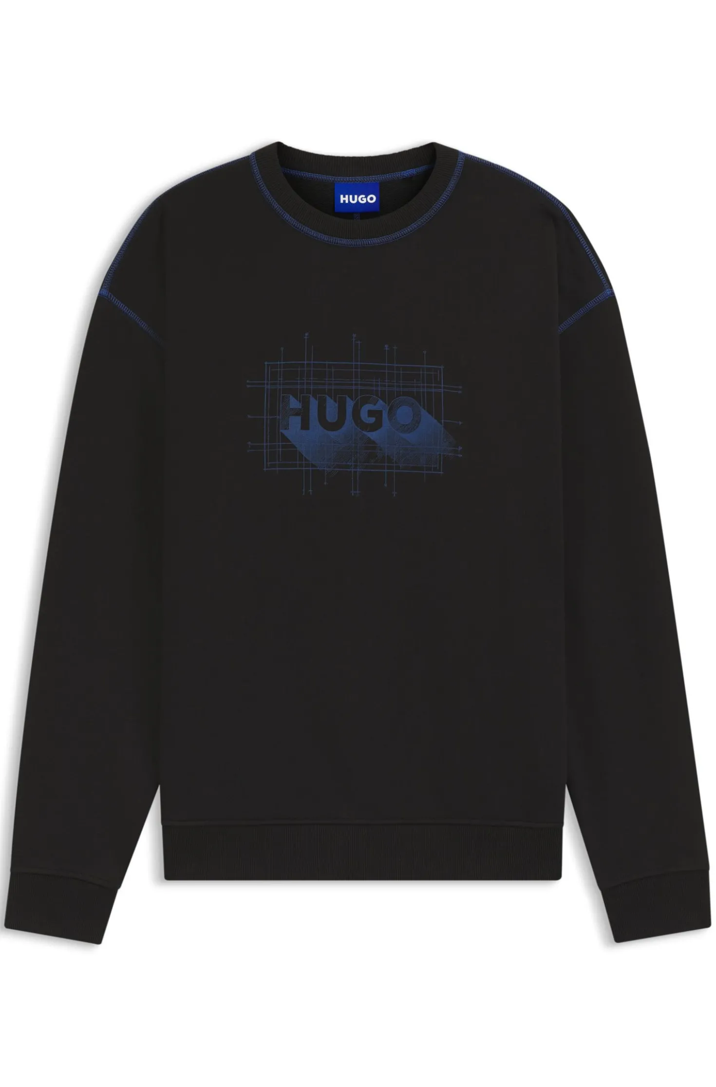 Sweatshirt aus Baumwoll-Terry mit Logo und kontrastfarbenen Nähten