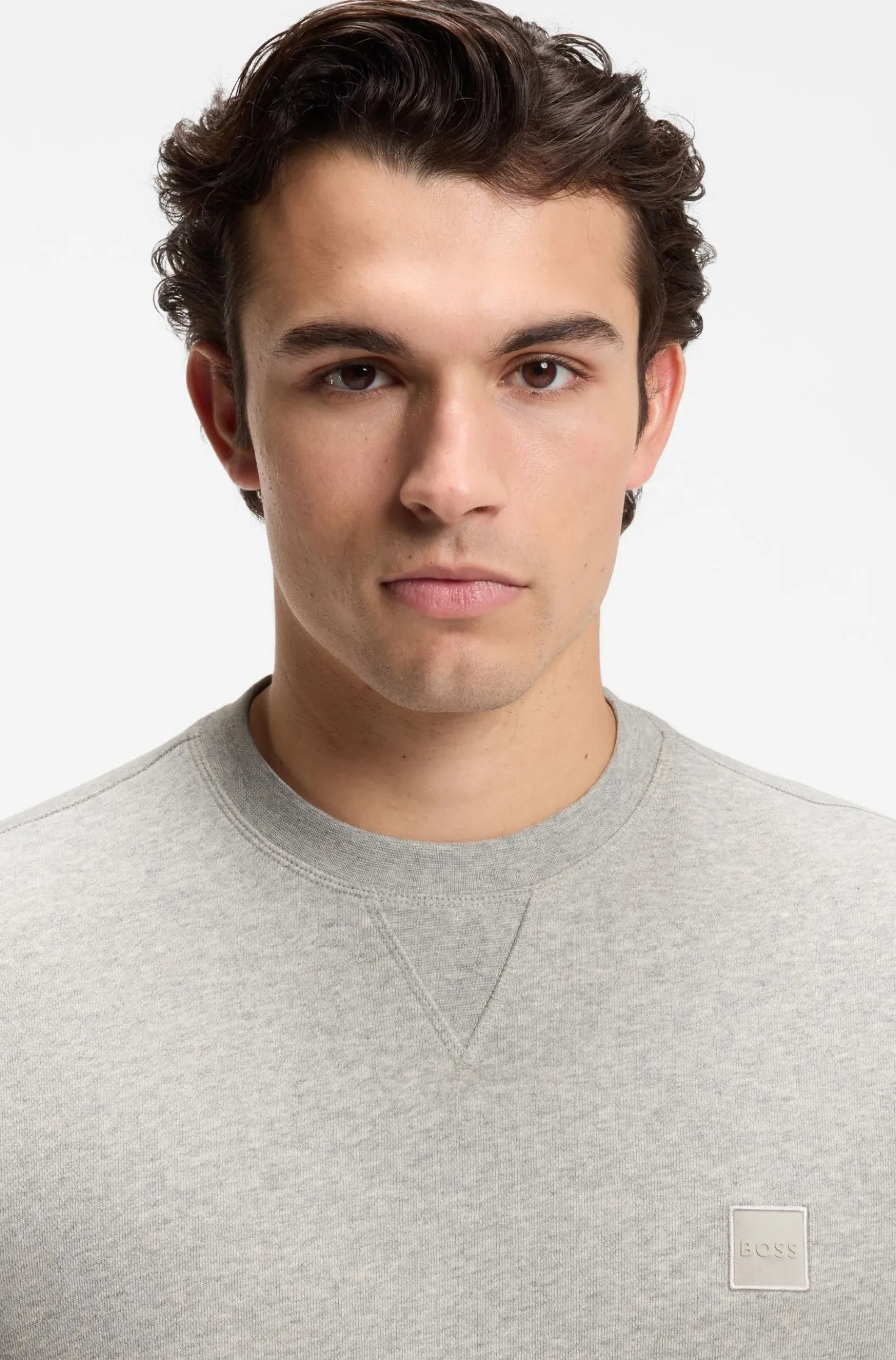 Sweatshirt aus Baumwoll-Terry mit Logo-Patch