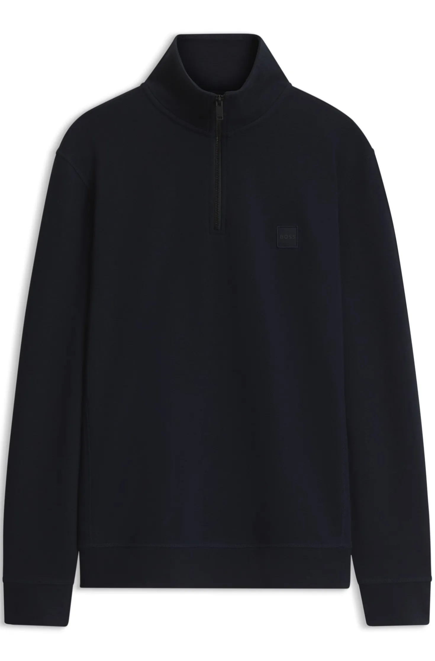 Sweatshirt aus Baumwoll-Terry mit Troyerkragen