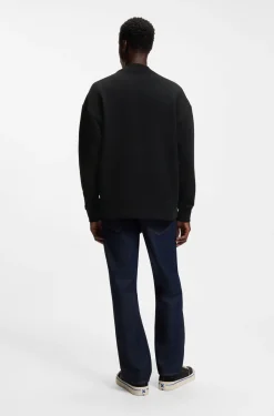 Sweatshirt aus reiner Baumwolle mit Logo-Aufnäher