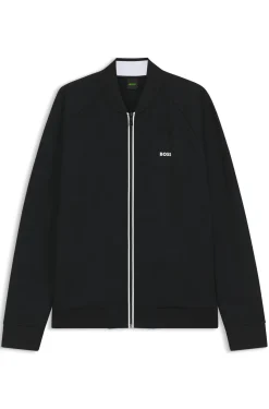 Sweatshirt mit Reißverschluss, Dreiecken in Jacquard-Struktur und gummiertem Logo
