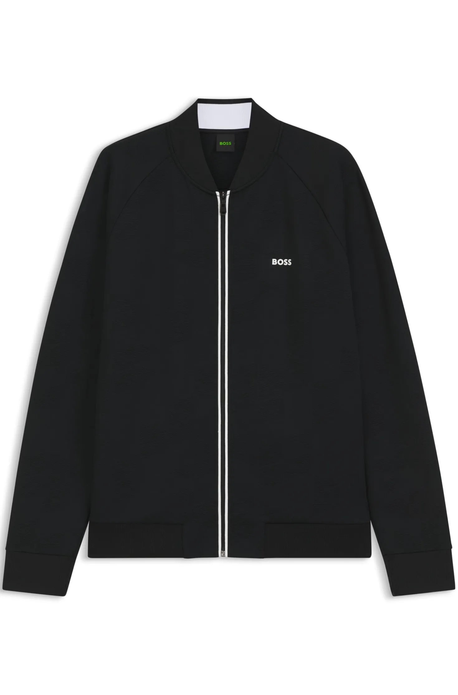 Sweatshirt mit Reißverschluss, Dreiecken in Jacquard-Struktur und gummiertem Logo