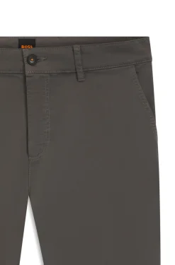 Tapered-Fit Hose aus Baumwoll-Satin mit Elasthan-Anteil