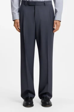 Tapered-Fit Hose aus Schurwolle mit dezentem Muster