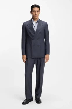 Tapered-Fit Hose aus Schurwolle mit dezentem Muster