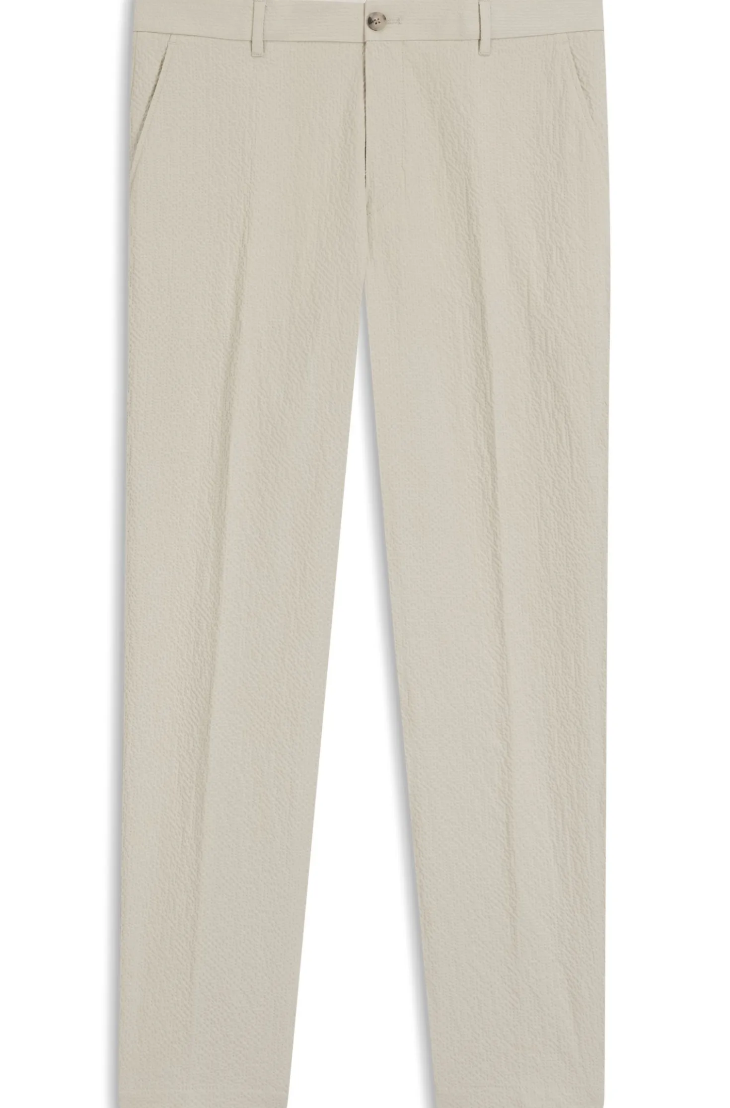 Tapered-Fit Hose aus Stretch-Baumwolle mit Seersucker-Struktur