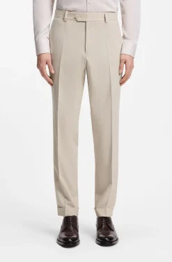 Tapered-Fit Hose aus Woll-Mix-Seersucker-Gewebe