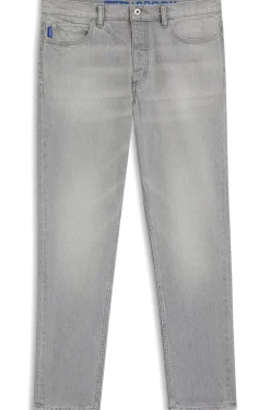 Tapered-Fit Jeans aus grauem Denim