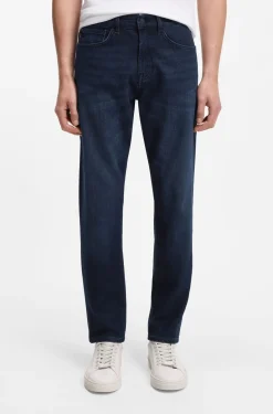 Tapered-Fit Jeans aus reinblauem Stretch-Denim