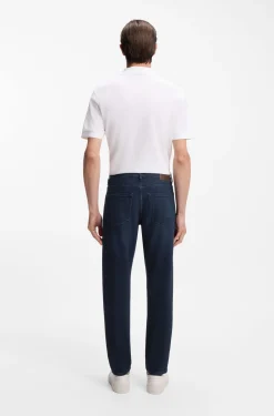 Tapered-Fit Jeans aus reinblauem Stretch-Denim