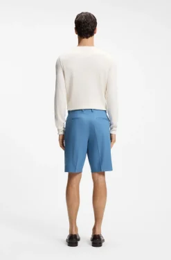 Tapered-Fit Shorts aus Baumwoll-Mix mit Seiden- und Elasthan-Anteil