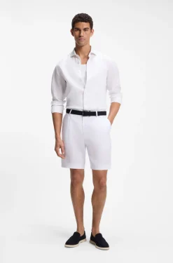 Tapered-Fit Shorts aus Leinen