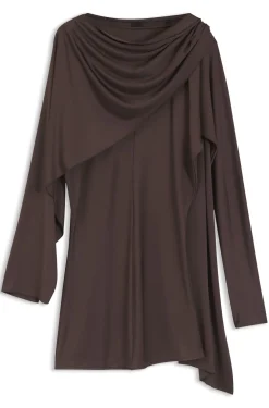 Top aus drapiertem Jersey mit Schal-Detail