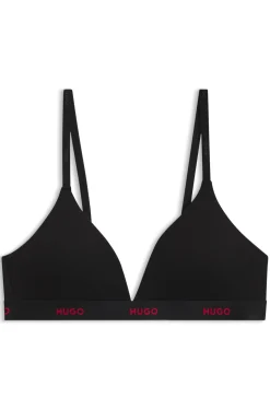 Triangel-BH aus Stretch-Baumwolle mit Logo-Band