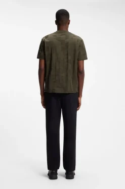 T-Shirt aus Baumwolle mit 3D-Jacquard-Muster