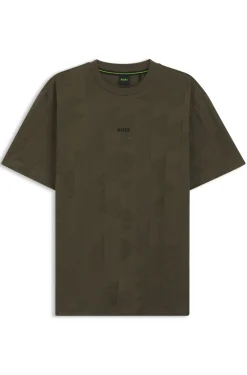 T-Shirt aus Baumwolle mit 3D-Jacquard-Muster
