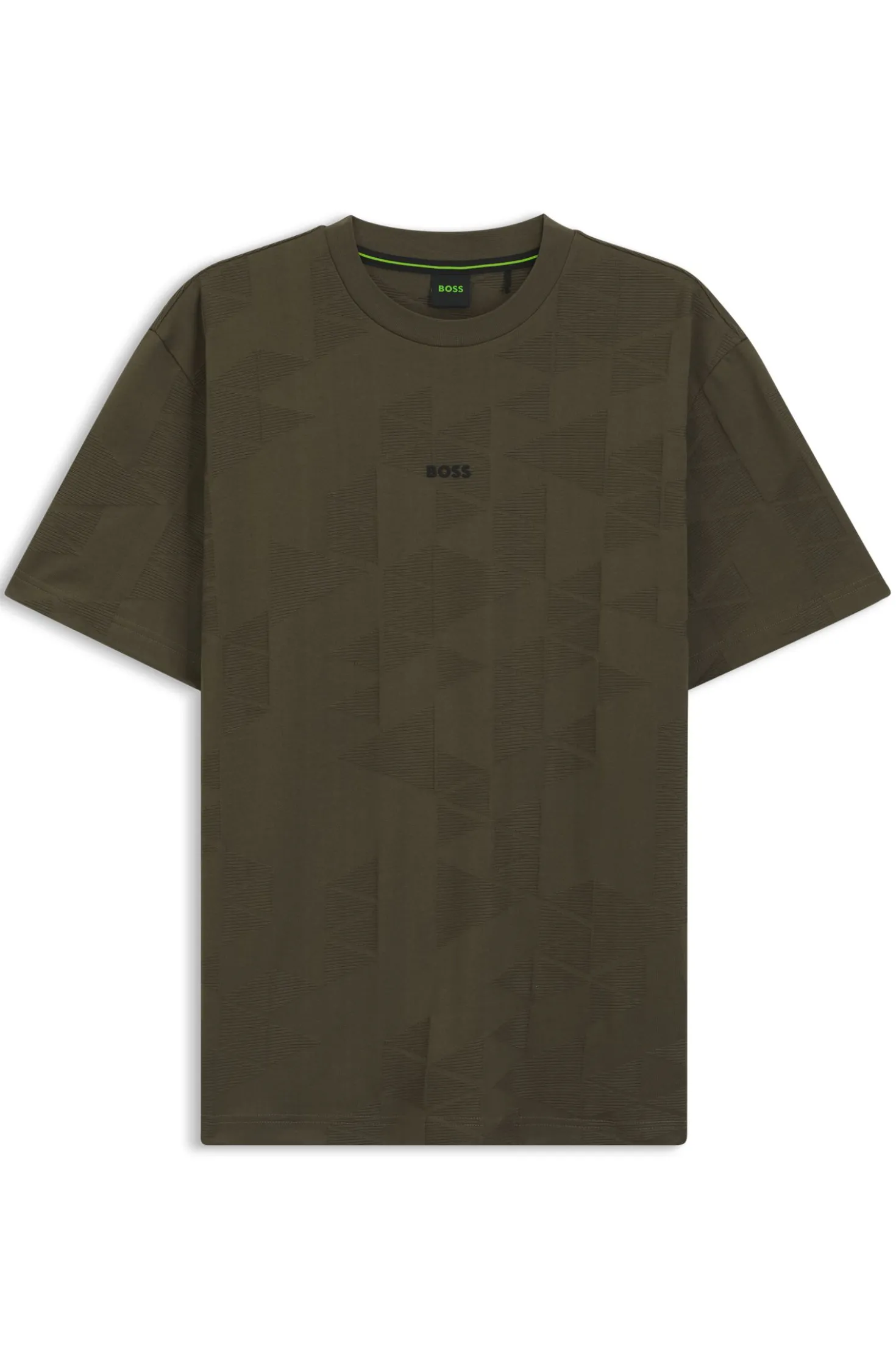 T-Shirt aus Baumwolle mit 3D-Jacquard-Muster