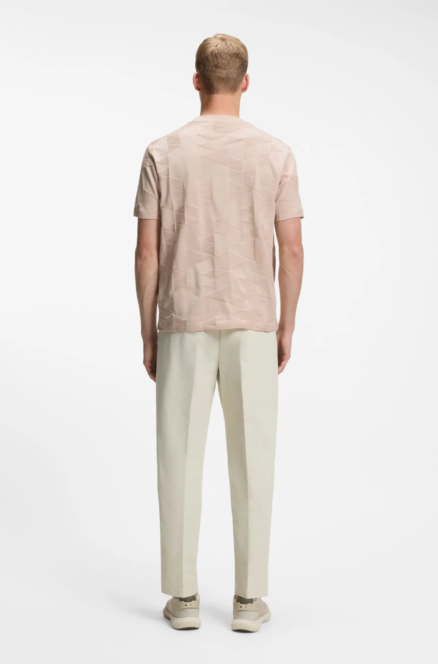 T-Shirt aus Baumwolle mit 3D-Jacquard-Muster