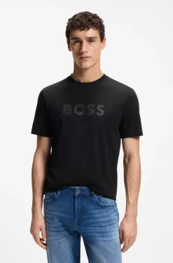 T-Shirt aus Baumwolle mit großem tonalem Logo