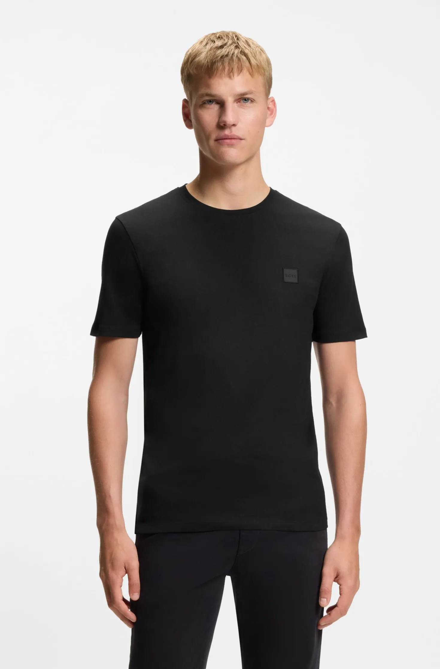 T-Shirt aus Baumwoll-Jersey mit Logo-Patch