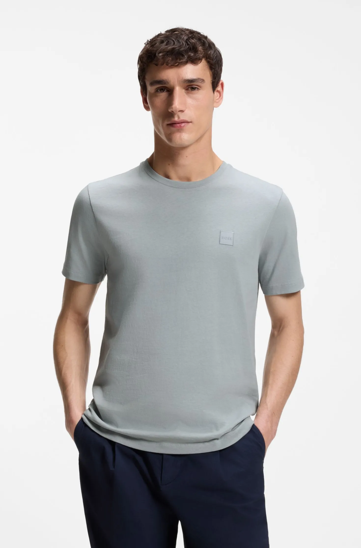 T-Shirt aus Baumwoll-Jersey mit Logo-Patch