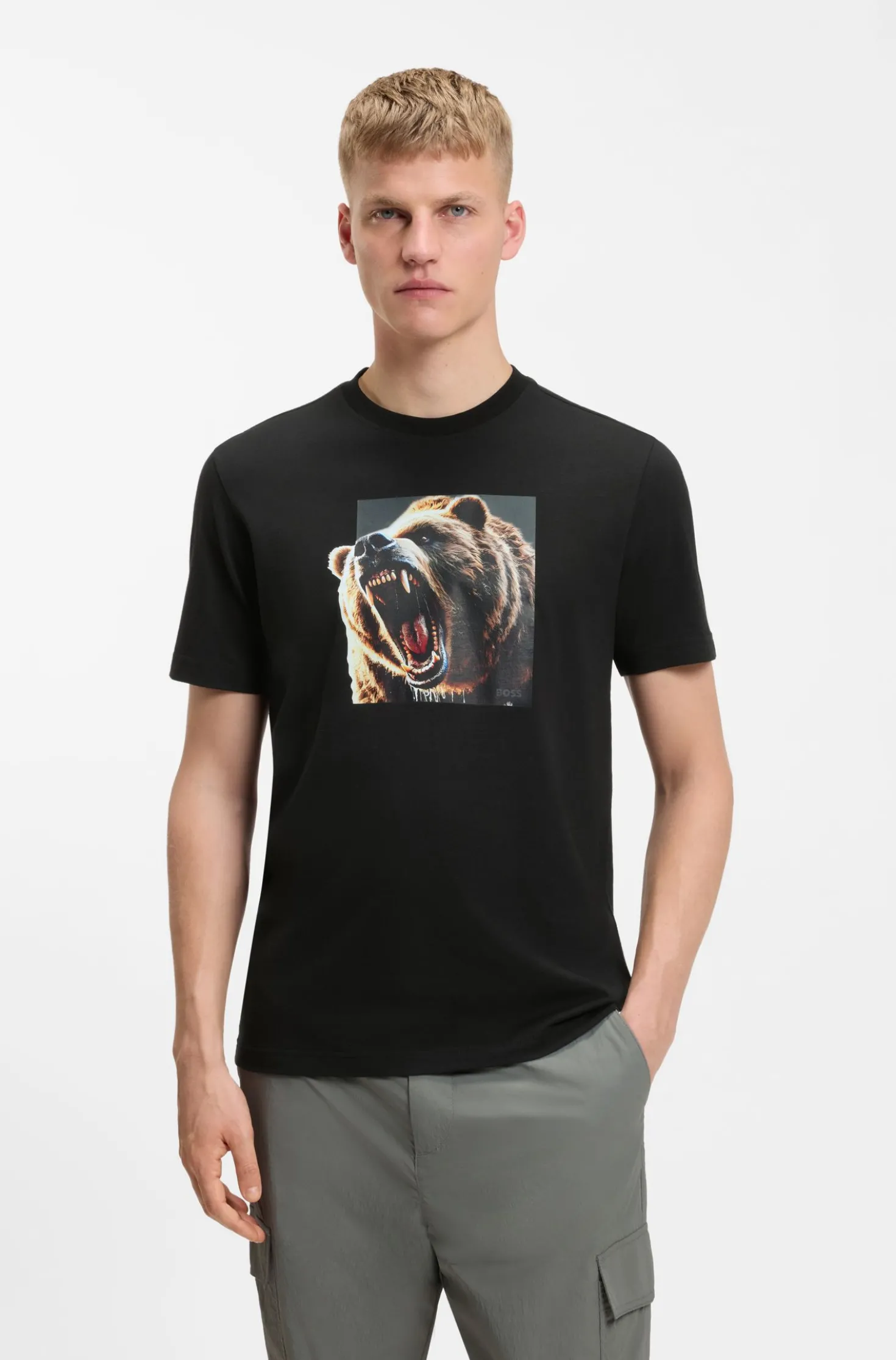 T-Shirt aus Baumwoll-Jersey mit Tier-Artwork