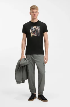 T-Shirt aus Baumwoll-Jersey mit Tier-Artwork