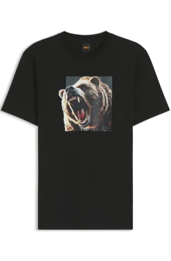 T-Shirt aus Baumwoll-Jersey mit Tier-Artwork