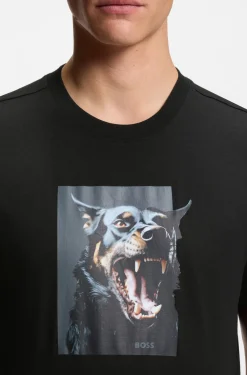 T-Shirt aus Baumwoll-Jersey mit Tier-Artwork