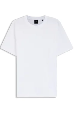 T-Shirt aus Baumwoll-Mix mit Bubble-Jacquard-Struktur