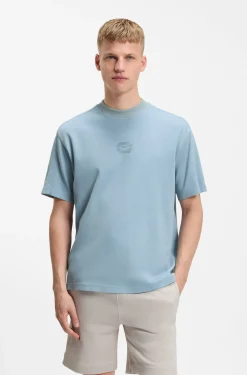 T-Shirt aus Interlock-Baumwolle mit Logo-Artwork