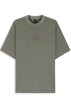 T-Shirt aus Interlock-Baumwolle mit Logo-Artwork
