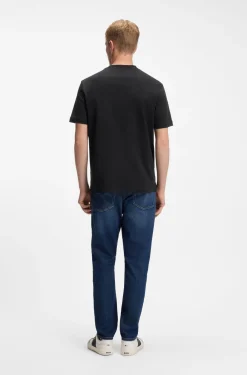 T-Shirt aus Interlock-Baumwolle mit Logo-Stickerei