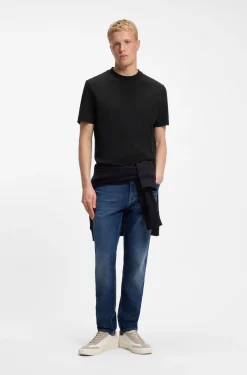 T-Shirt aus Interlock-Baumwolle mit Logo-Stickerei