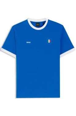 T-Shirt aus Stretch-Baumwolle mit Landesflagge und Logo