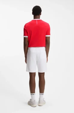 T-Shirt aus Stretch-Baumwolle mit Landesflagge und Logo