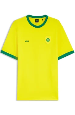 T-Shirt aus Stretch-Baumwolle mit Landesflagge und Logo