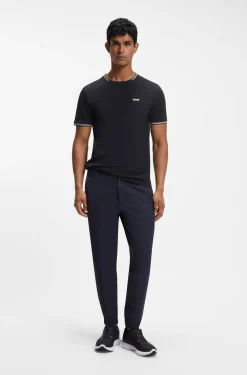 T-Shirt aus Stretch-Baumwolle mit Streifen und Logo