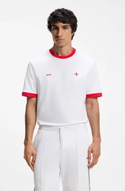 T-Shirt aus Stretch-Baumwolle mit Landesflagge und Logo