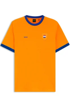 T-Shirt aus Stretch-Baumwolle mit Landesflagge und Logo