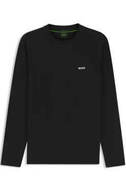 T-Shirt aus Stretch-Baumwolle mit Kontrast-Logo