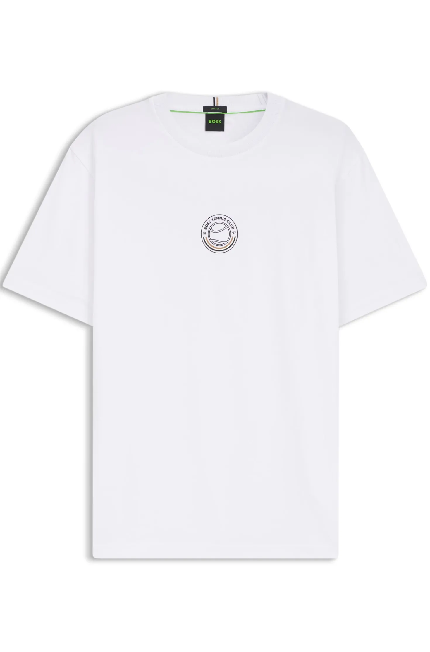 T-Shirt aus Stretch-Baumwolle mit Tennis-Artwork