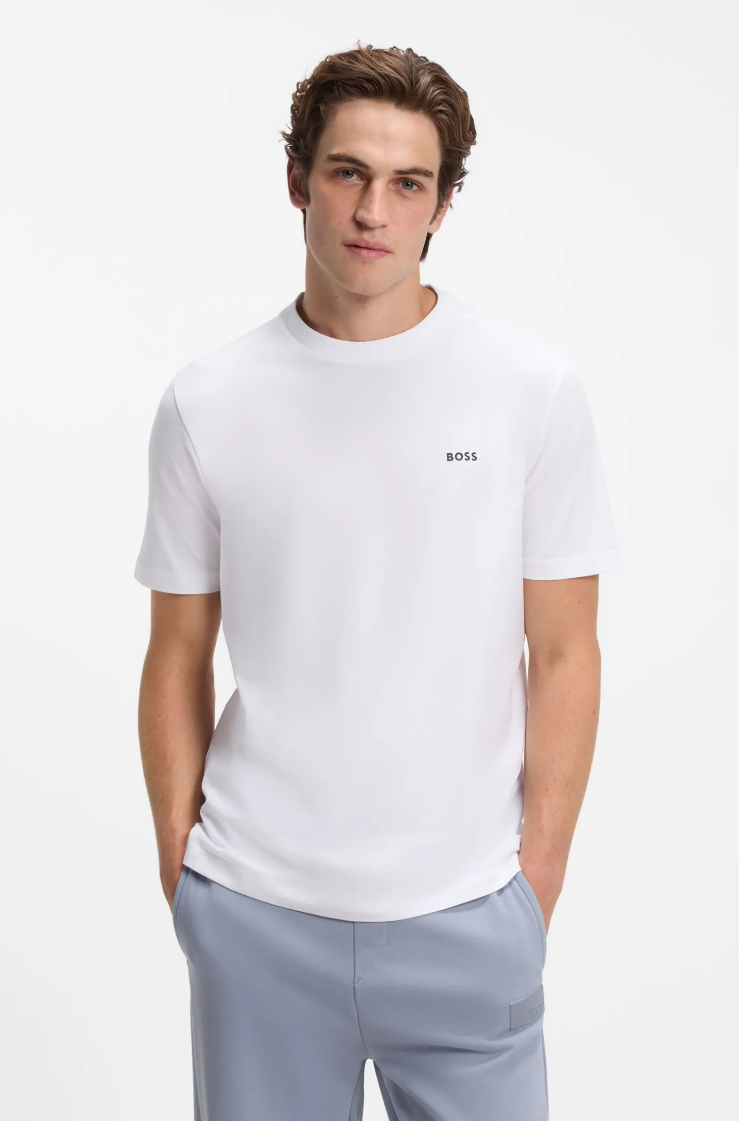 T-Shirt aus Stretch-Baumwolle mit Logo-Detail
