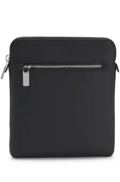 Umhängetasche aus Leder mit Logo-Prägung